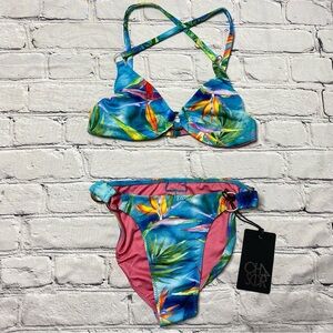 Chaser two pieces Bikini set size small floral print NEW